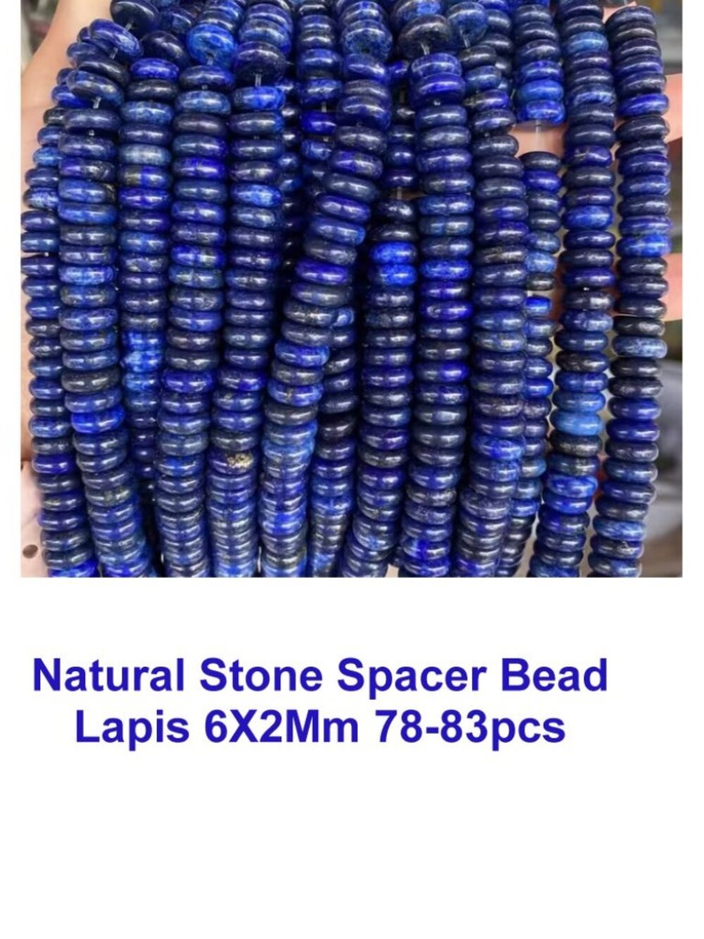 Natural Stone Lapis Spacer Beads 6X2Mm 78-83pcs